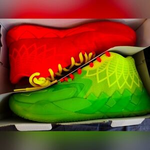 PUMA MB.01 Rick And Morty Red Right Shoes Green Left